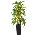 NOVAROOT 5Ft Artificial Dracaena Tree Faux Yucca Tropical Plant in Black Pot