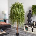 7’ Willow Artificial Tree (Real Touch) w/ Natural Trunk Home Decor. Retail $422