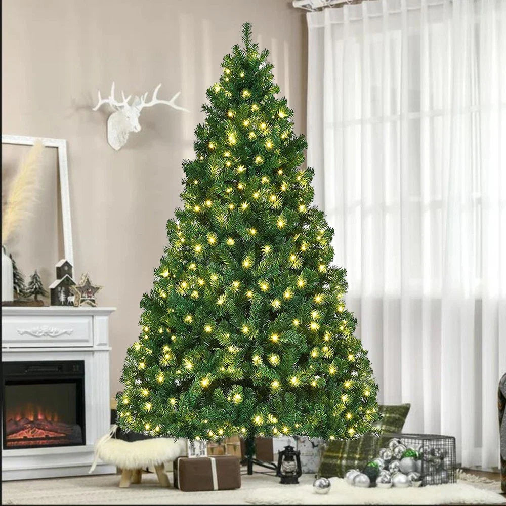 Christmas Tree w/LED Lights Artificial Tree Pine Bushy Holiday Decor