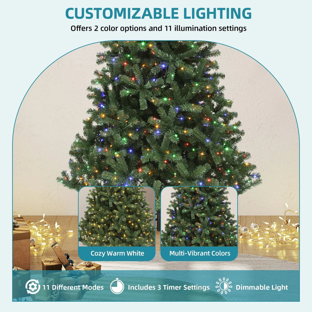 7.5ft Prelit Spruce Artificial Christmas Tree with 550 Lights &1450 Branch Tips